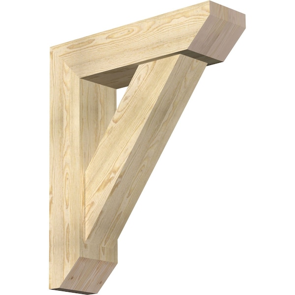Ekena Millwork Traditional Slat Rough Sawn Bracket w/ Offset Brace, Douglas Fir, 8"W x 30"D x 36"H BKT0806X30X36TRA06RDF - main